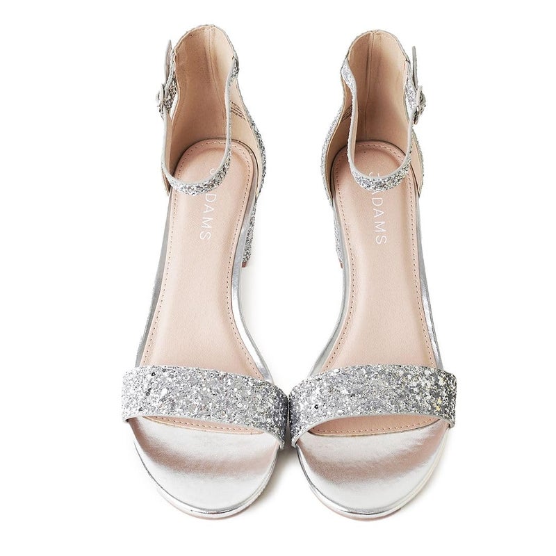 J. Adams J.Adams Daisy Heeled Sandals for Women â€“ Wide Ankle Strap Low 2 Inch Kitten Short Block Heel, Open Toe Dress Shoes â€“ Chunky Heels for Bridal, Wedding, Parties â€“ Dressy Platform Sandals, Women's Shoes - Image 3
